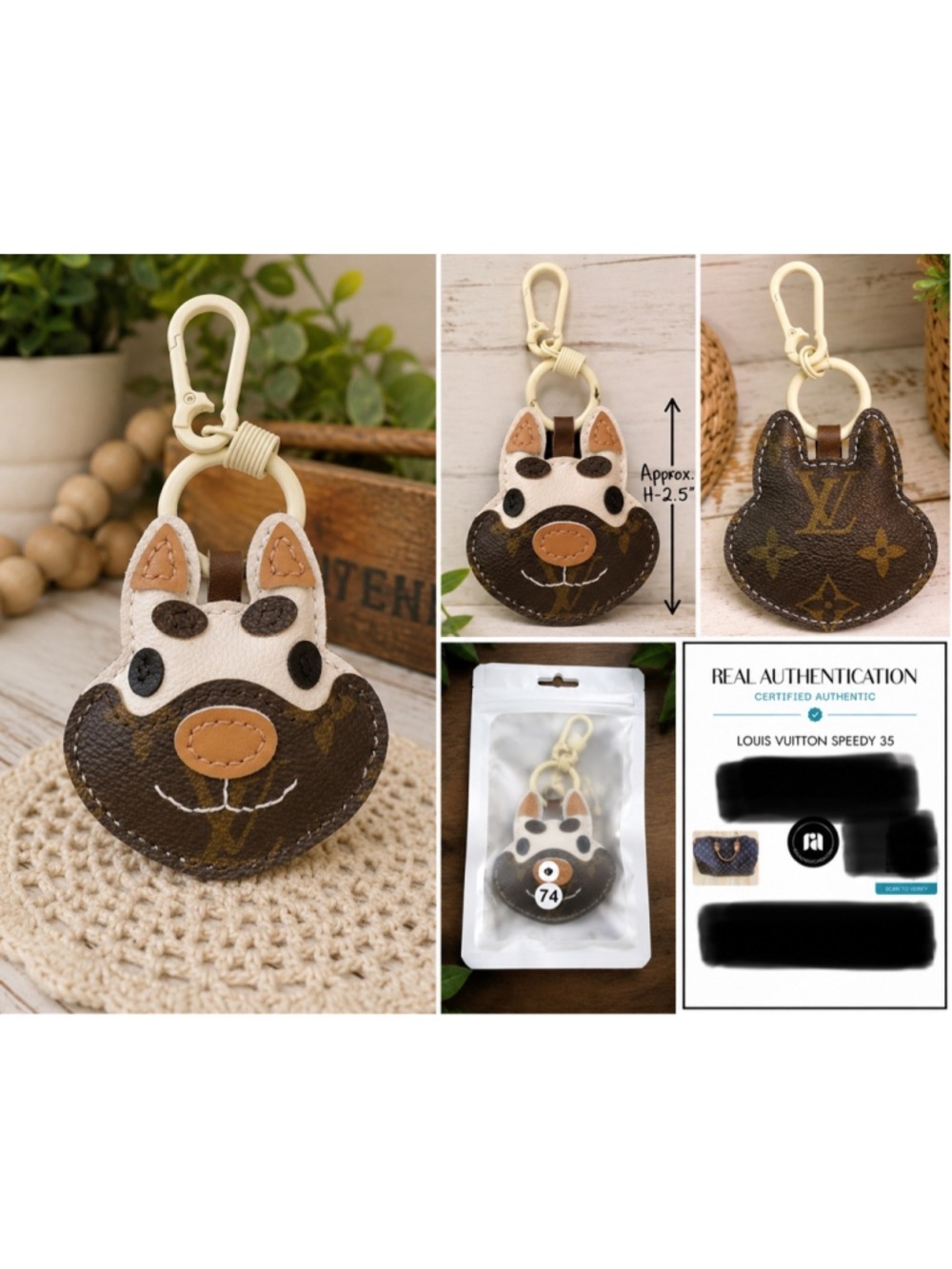 Handmade Cow Keychain Bag Charm • One of a Kind • SKU #74